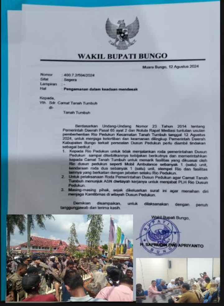 Woow Akhirnya Kades Pedukun Dinonaktifkan Berdasarkan Surat Wakil Bupati Bungo Nomor : 400.7.2/594/2024
