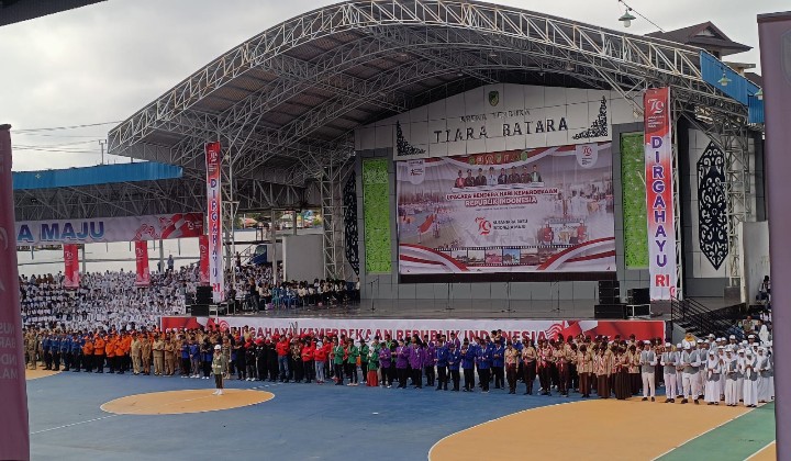 Pemkab Barut Laksanakan Upacara Peringatan HUT ke -79 RI Diikuti Organisasi Gabungan Pangkalima Dayak Alur Barito