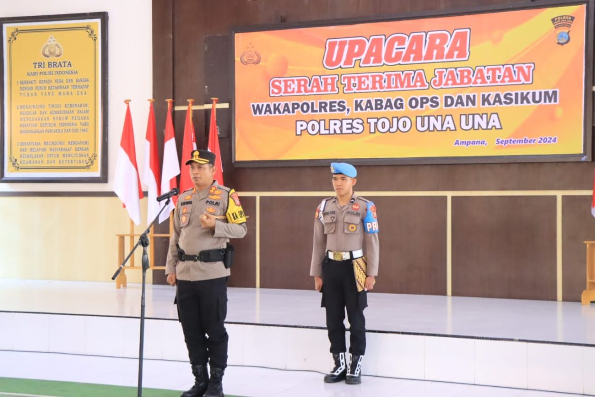 Kapolres Touna Pimpin Upacara Sertijab Wakapolres, Kabagops dan Kasikum