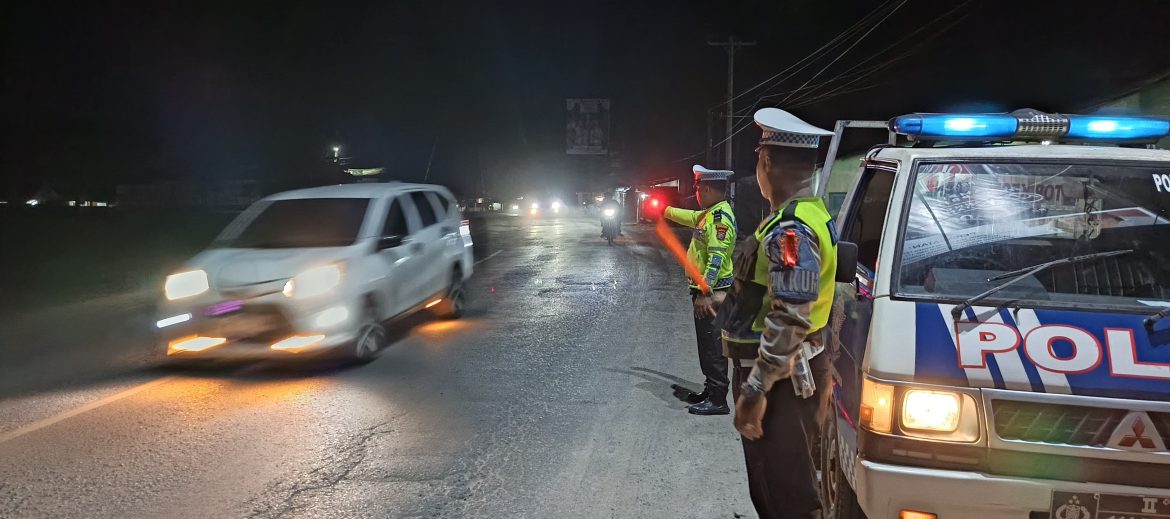 Patroli Blue Light Sat Lantas Polres Batu Bara Pastikan Kamseltibcarlantas