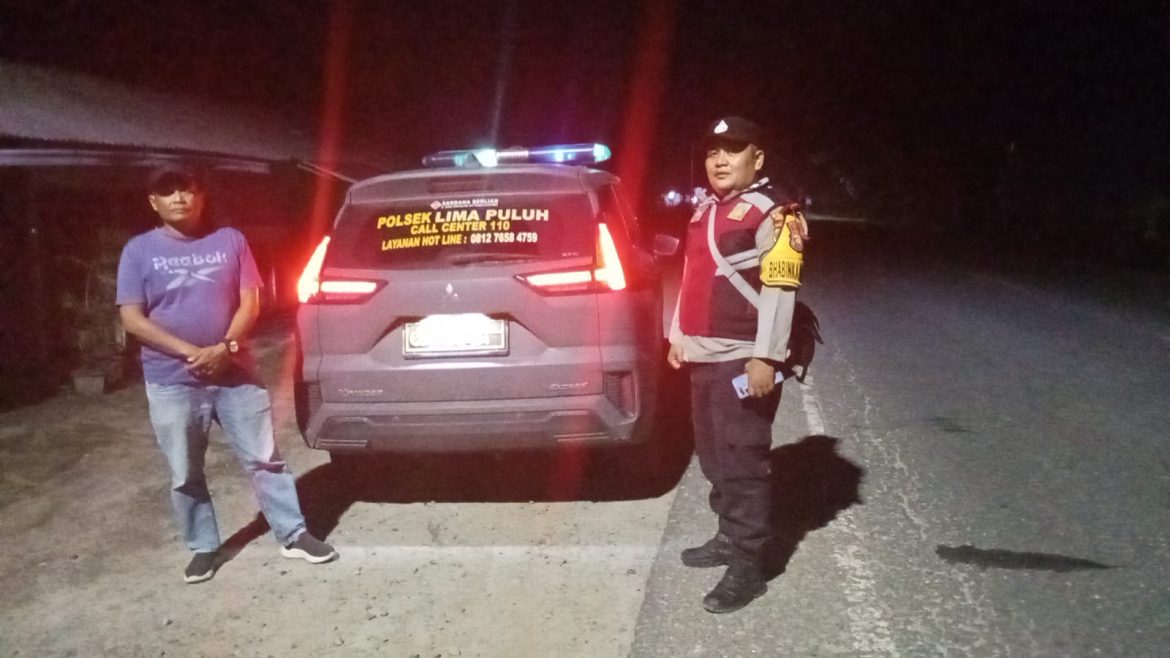 Antisipasi Kejahatan Jalanan, Polsek Lima Puluh Patroli Diperlintasan