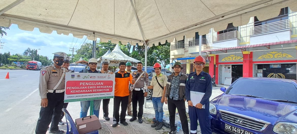 Sat Lantas Polres Tebing Tinggi dan Dinas Lingkungan Hidup Gelar Uji Emisi Kendaraan