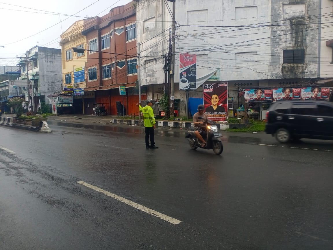 Sat Lantas Polres Tebing Tinggi Pengaturan Lalulintas di 20 Titik