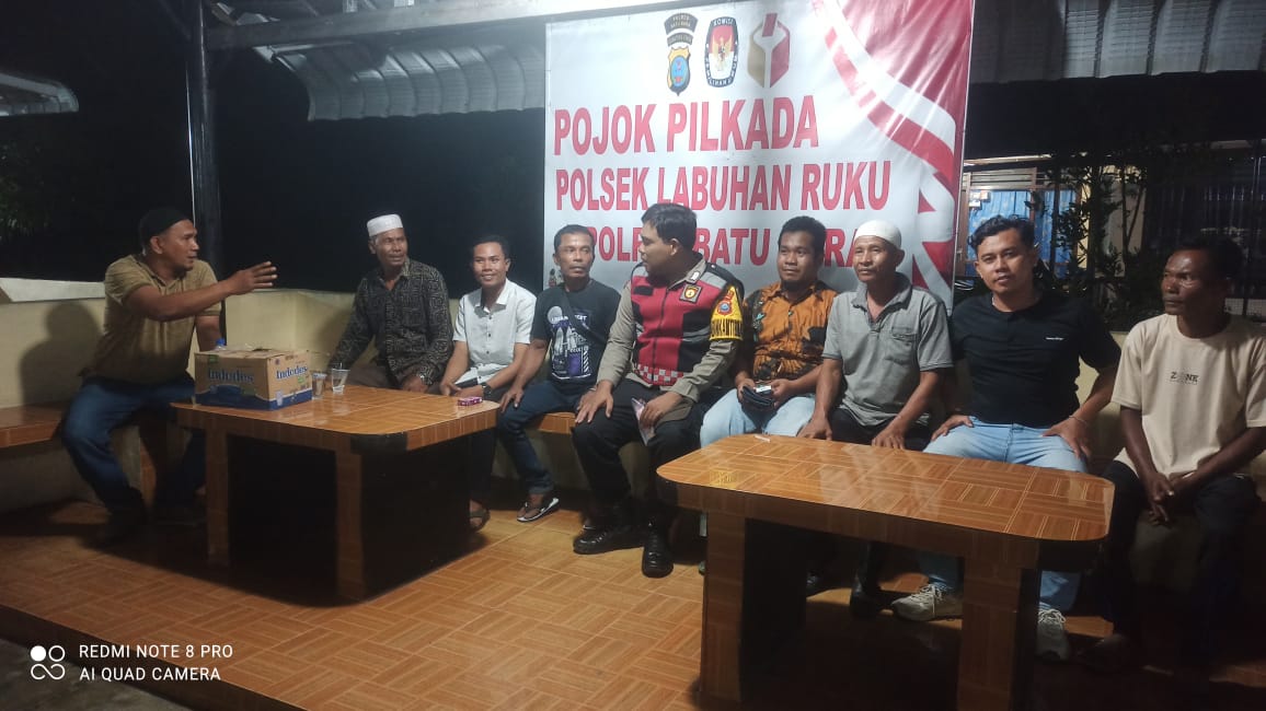 Pojok Pilkada, Polsek Labuhan Ruku Sampaikan Pesan Kamtibmas