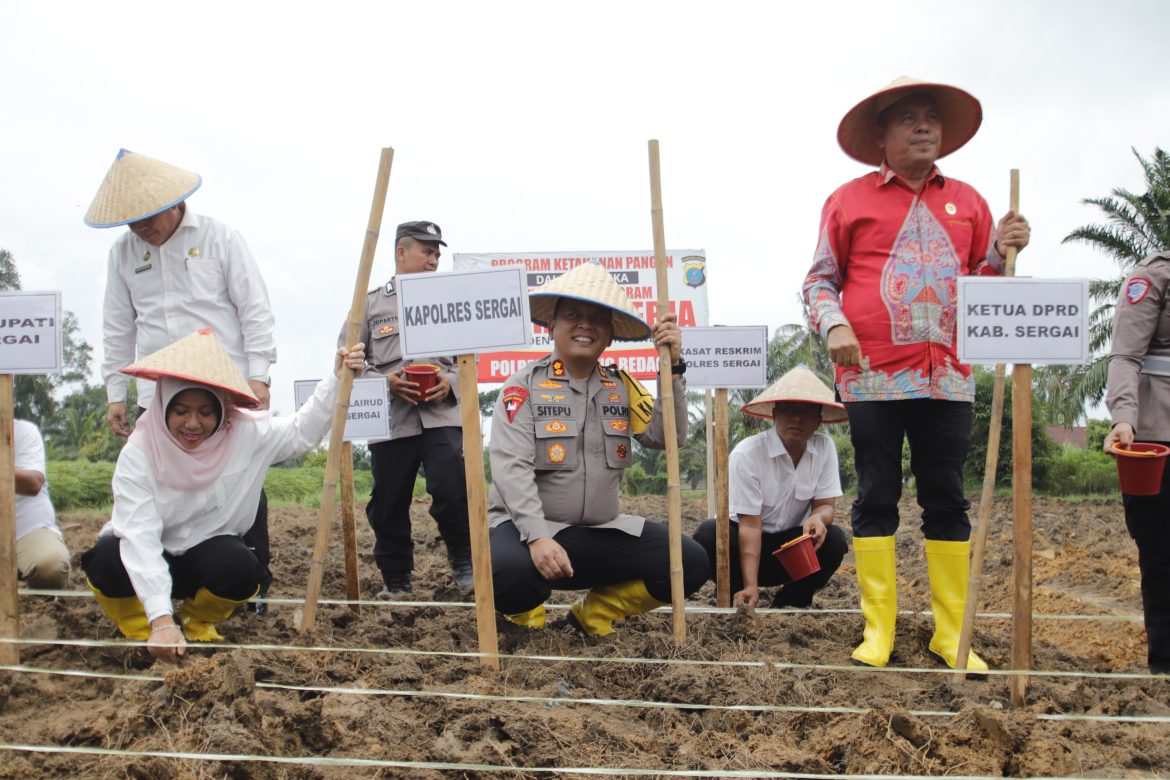 Polres Sergai Launching Gugus Tugas Ketahanan Pangan Nasional