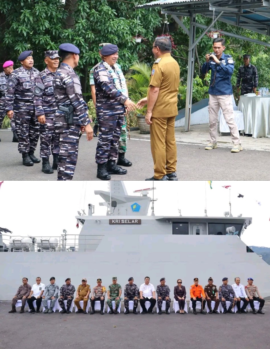 Wali Kota Bitung, Ir. Maurits Mantiri, MM menghadiri Penyerahan KRI Selar-879 dari Panglima Koarmada (Pangkoarmada) II, Bitung Sulawesi Utara