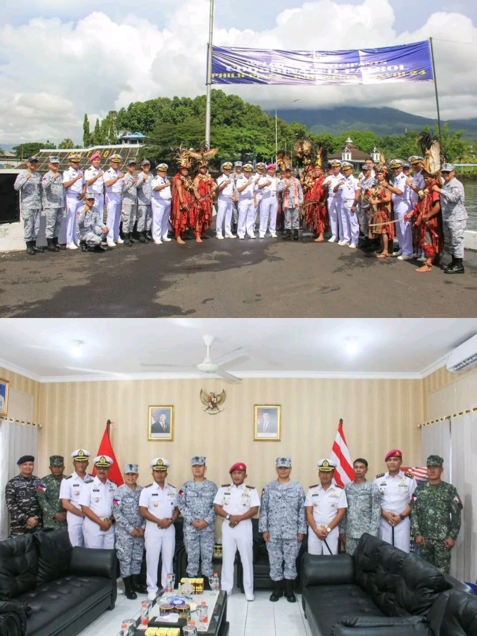 Danyonmarhanlan VIII Bitung Turut Menyambut Kedatangan Kapal Perang Philipina BRP Artemio Ricarte PS-37