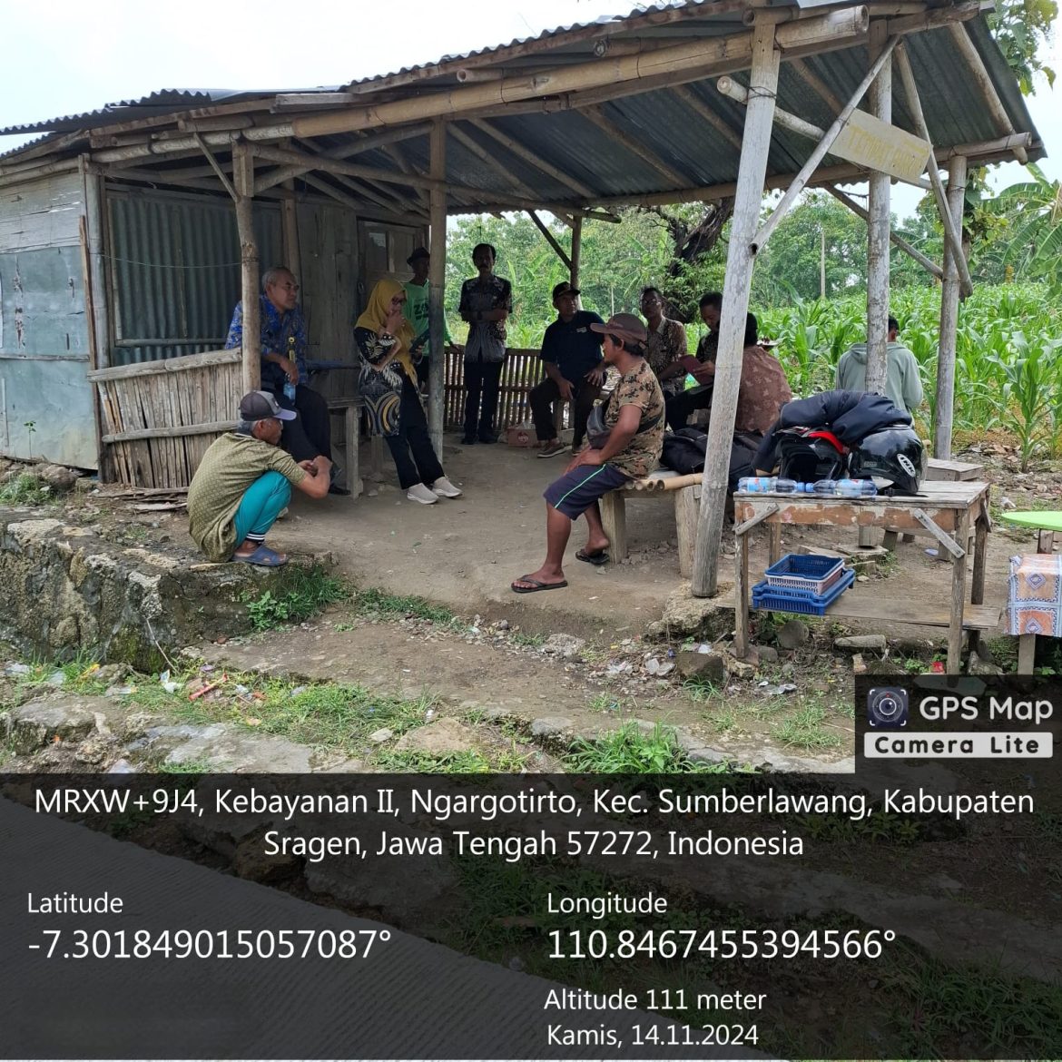 Mewujudkan Penyelenggaraan Penataan Ruang yang Berkeadilan, Kantor Pertanahan Kabupaten Sragen Adakan Kegiatan Pengecekan Lapang di Desa Ngargotirto, Sumberlawang