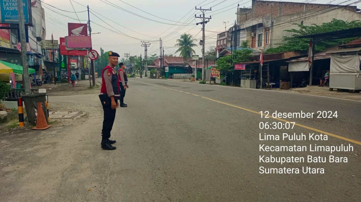 Sat Samapta Polres Batu Bara Gelar Strong Point Pagi