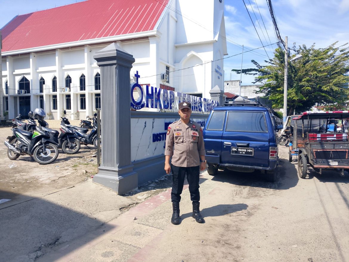 Polres Tebing Tinggi Pengamanan Ibadah Minggu