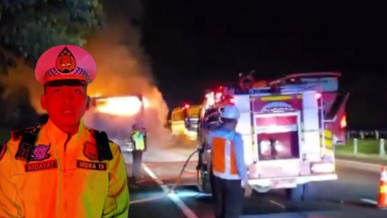 Bus Putra Remaja Sentosa Jurusan Solo-Jambi Ludes Terbakar di Tol Cipali KM 139.400 Indramayu, Ini Kronologinya