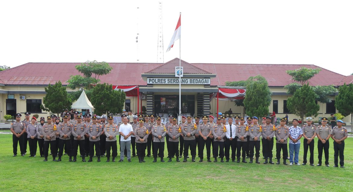 Polres Sergai Gelar Upacara Kenaikan Pangkat Setingkat