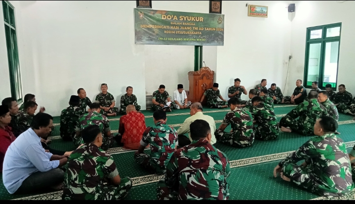 Memperingati Hari Juang TNI AD Ke- 79 Kodim 0735 Surakarta Gelar Doa Bersama