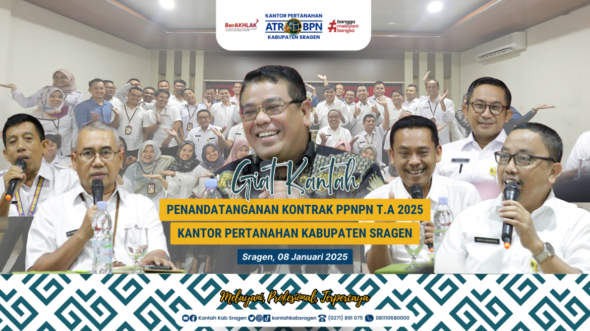 Penandatanganan Kontrak PPNPN Tahun 2025 di Kantor Pertanahan Sragen