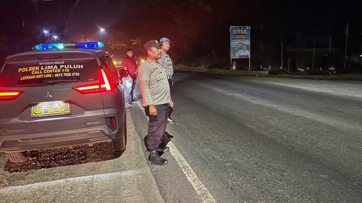 Antisipasi Aksi Geng Motor dan Balap Liar, Polsek Lima Puluh Susuri Jalanan