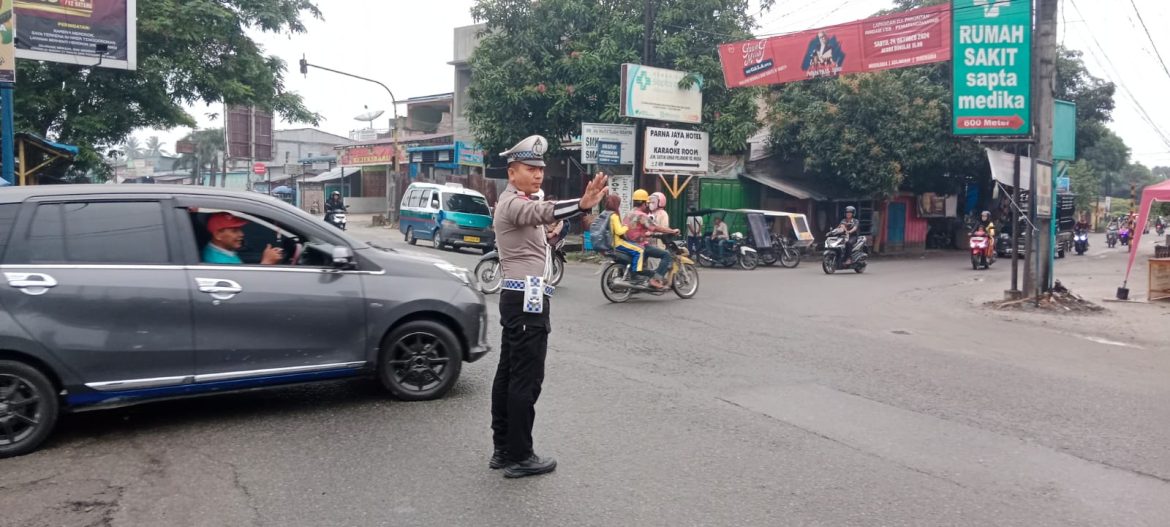 Pastikan Kelancaran Arus Lalulintas, Sat Lantas Polres Batu Bara Gatur Lalin