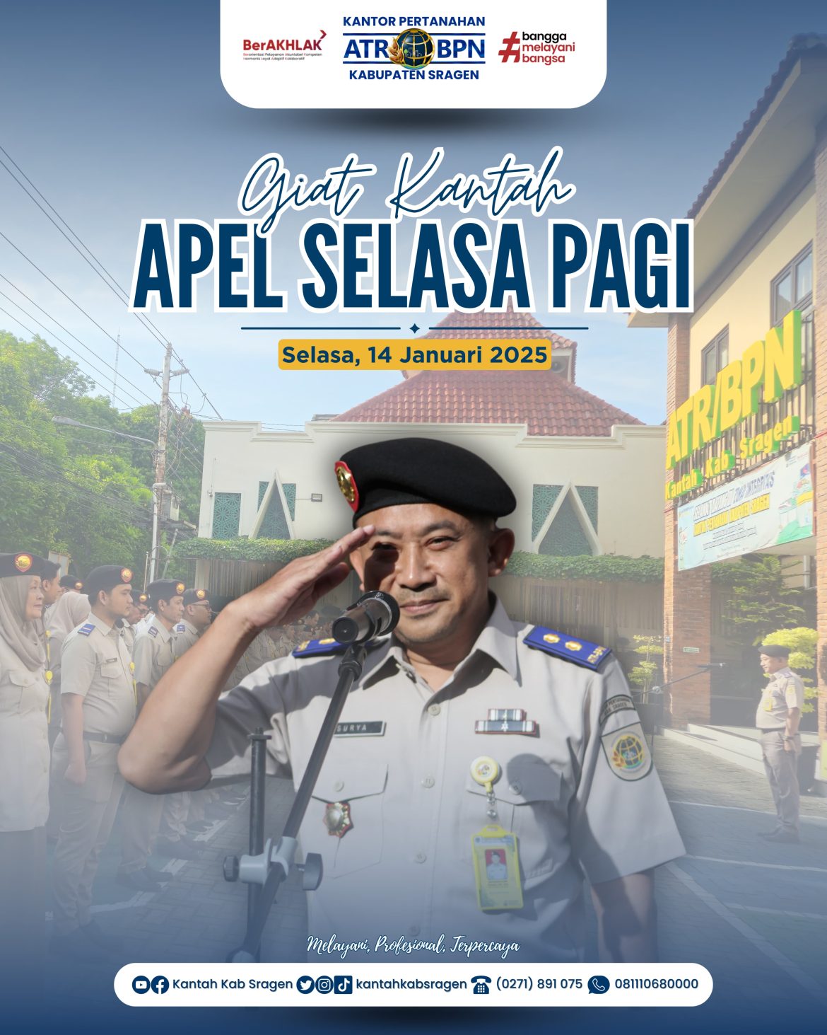 Apel Pagi di Kantor Pertanahan Kabupaten Sragen, Selasa 14 Januari 2025