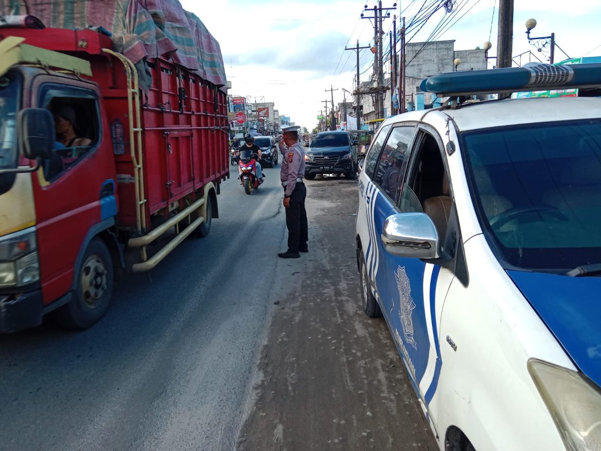 Satlantas Polres Batu Bara Gelar Patroli Kibas Bendera
