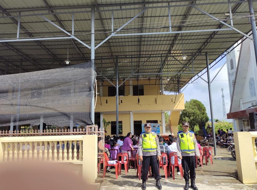 Berikan Rasa Aman Ibadah Minggu, Polres Tebing Tinggi Pengamanan Gereja
