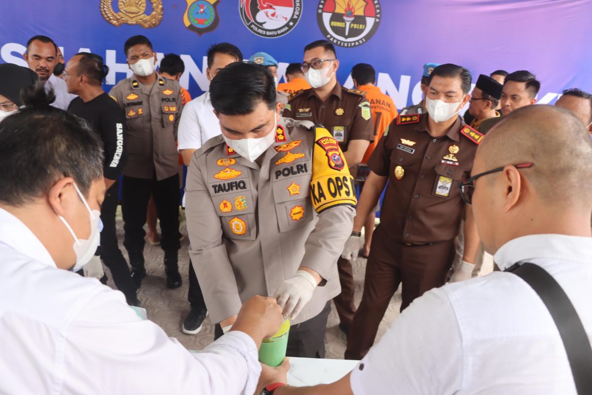 Polres Batu Bara Musnahkan Barang Bukti Narkotika