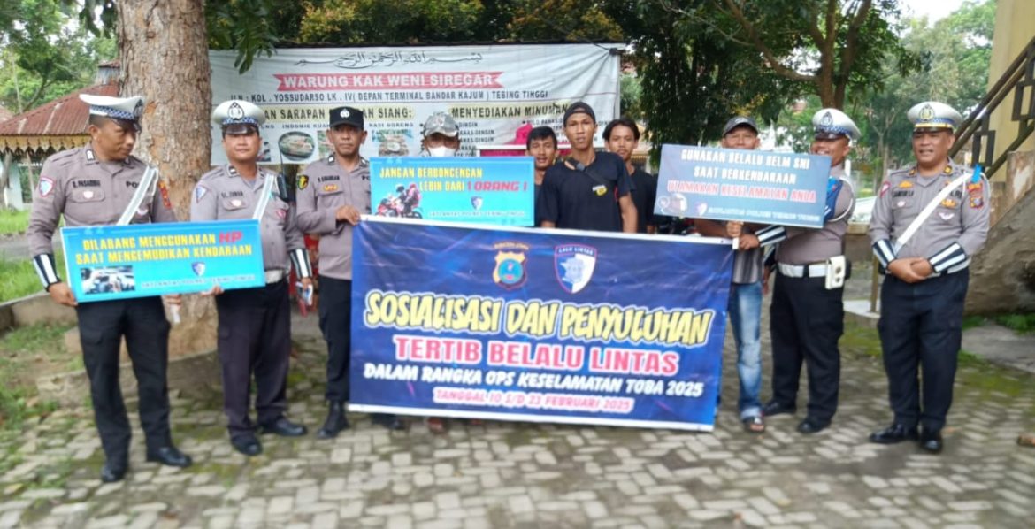 Operasi Keselamatan Toba 2025, Polres Tebing Tinggi Tegur dan Tilang Sejumlah Pelanggar