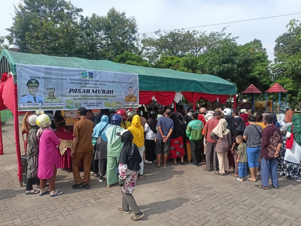 Polres Tebing Tinggi Pengamanan Pasar Murah Jelang Ramadhan
