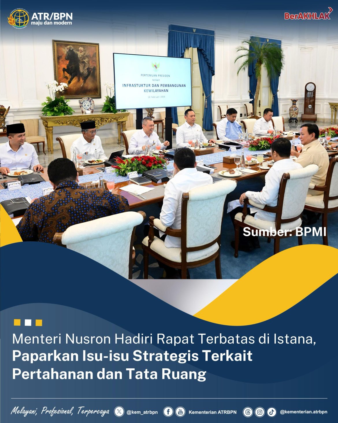 Menteri Nusron Hadiri Rapat Terbatas di Istana, Paparkan Isu-isu Strategis Terkait Pertanahan dan Tata Ruang