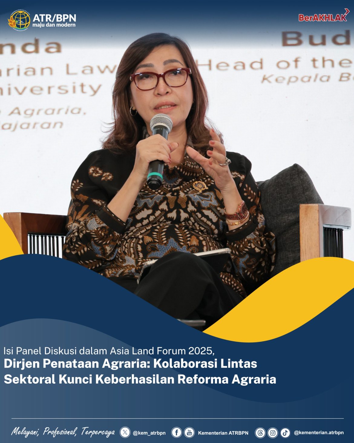 Isi Panel Diskusi dalam Asia Land Forum 2025, Dirjen Penataan Agraria: Kolaborasi Lintas Sektoral Kunci Keberhasilan Reforma Agraria