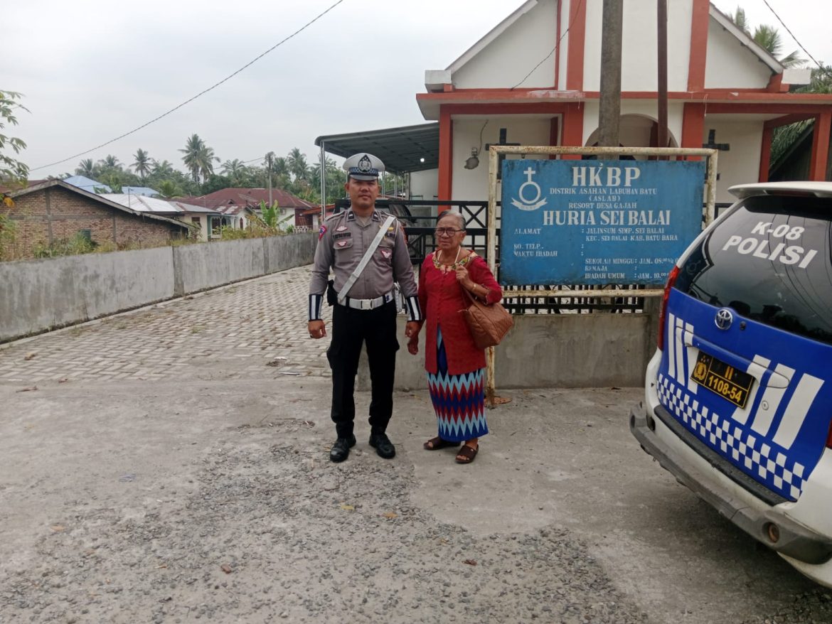 Sat Lantas Polres Batu Bara Patroli dan Pengamanan Ibadah Minggu