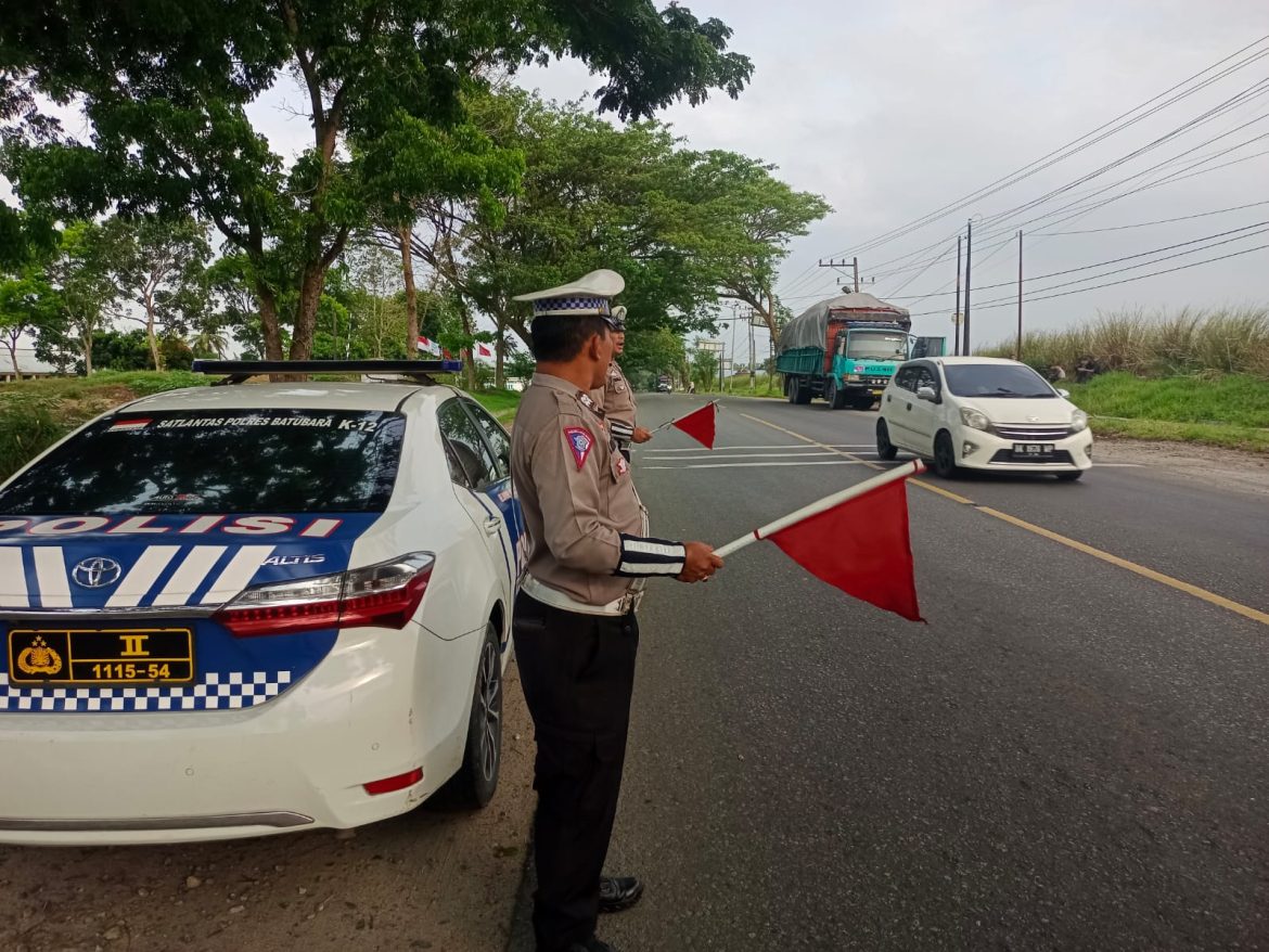 Sat Lantas Polres Batu Bara Pastikan Kelancaran Arus Lalulintas