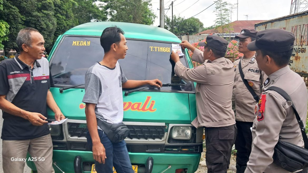 Jelang Lebaran, Polres Tebing Tinggi Sosialisasi Hotline Mudik Polri 110