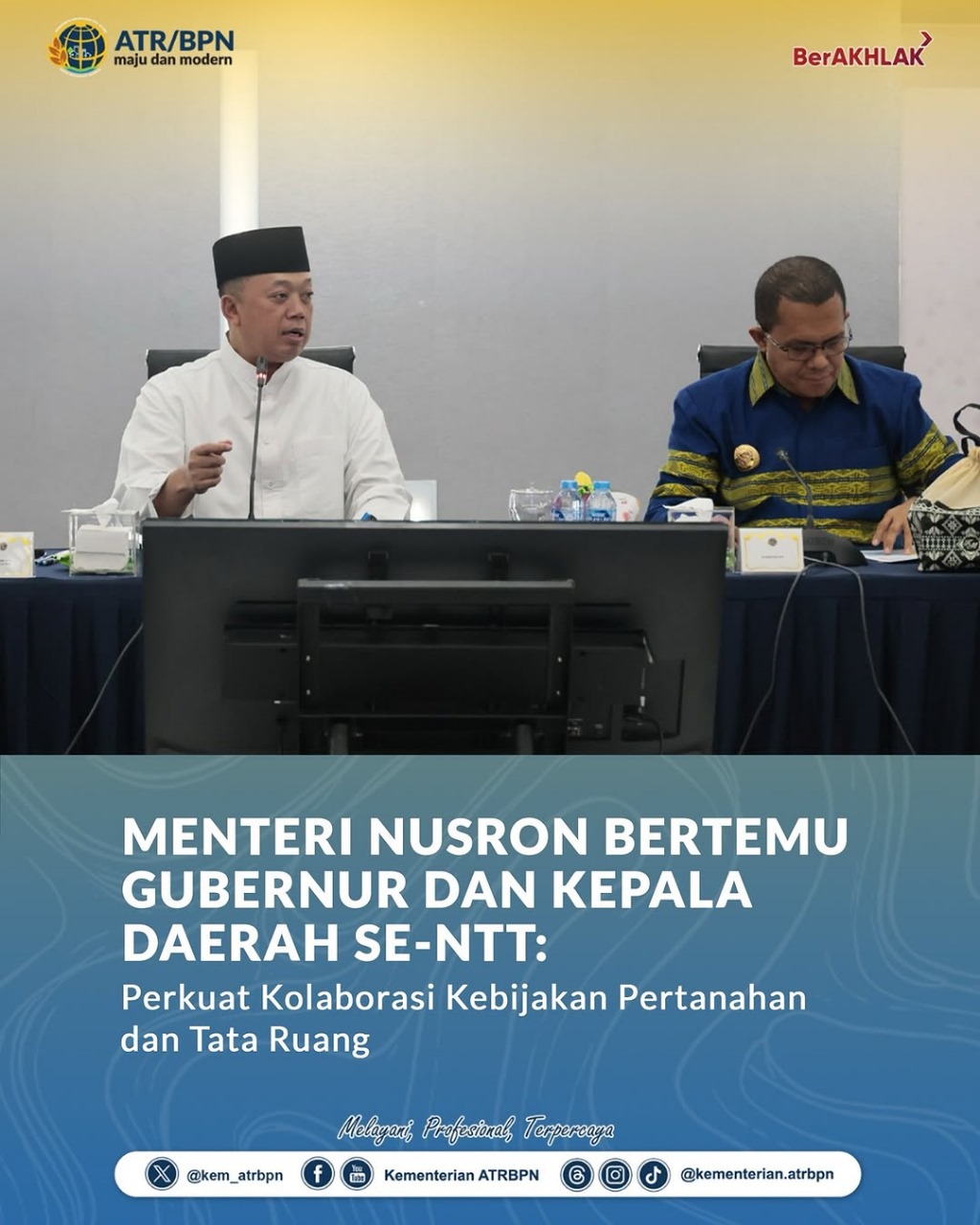 Menteri Nusron Bertemu Gubernur dan Kepala Daerah Se-NTT; Perkuat Kolaborasi Kebijakan Pertanahan dan Tata Ruang