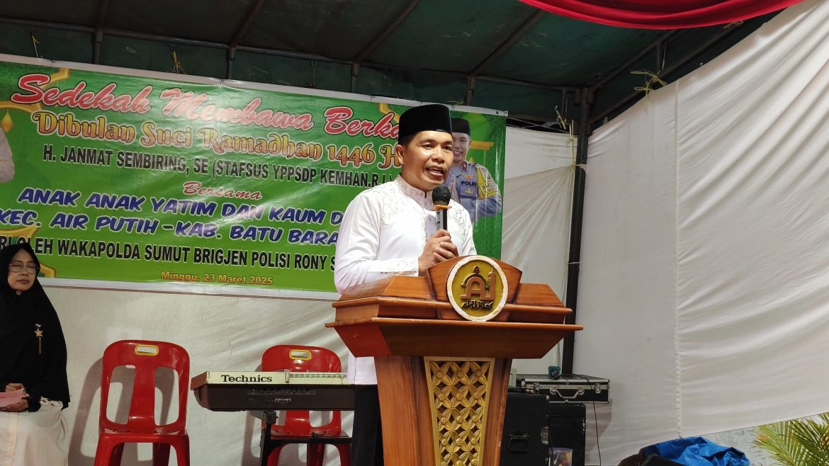 Wakapolda Sumut Buka Puasa Bersama Staf Sus AYPPSDP Kemhan RI H. Janmat Sembiring, S.E di Kampung Halaman