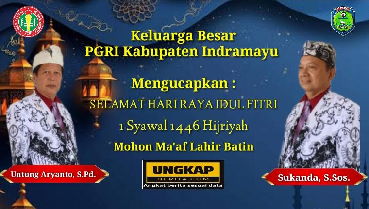 Keluarga Besar PGRI Kabupaten Indramayu Mengucapkan Selamat Hari Raya Idul Fitri 1 Syawal 1446 Hijriyah