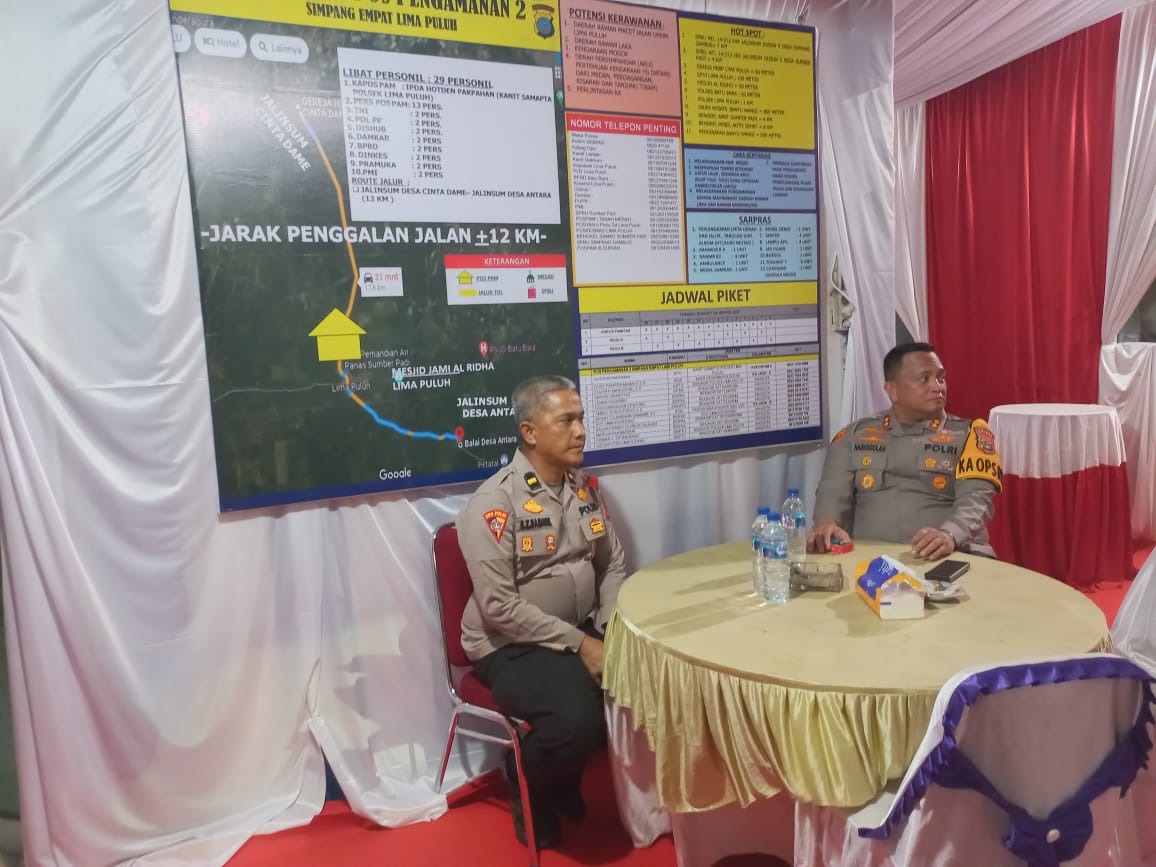 -1 Idul Fitri 1446 H Kapolres Batu Bara dan PJU Cek Pos Pelayanan