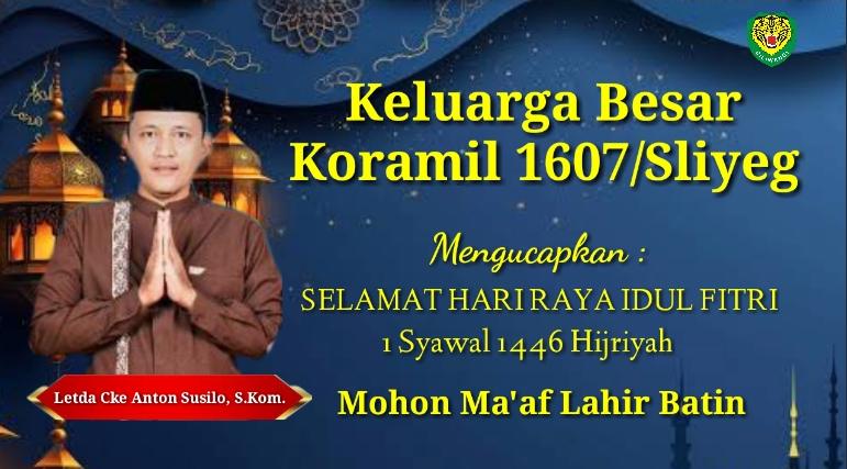 Danramil 1607/Sliyeg Ucapkan Selamat Hari Raya Idul Fitri 1 Syawal 1446 Hijriyah