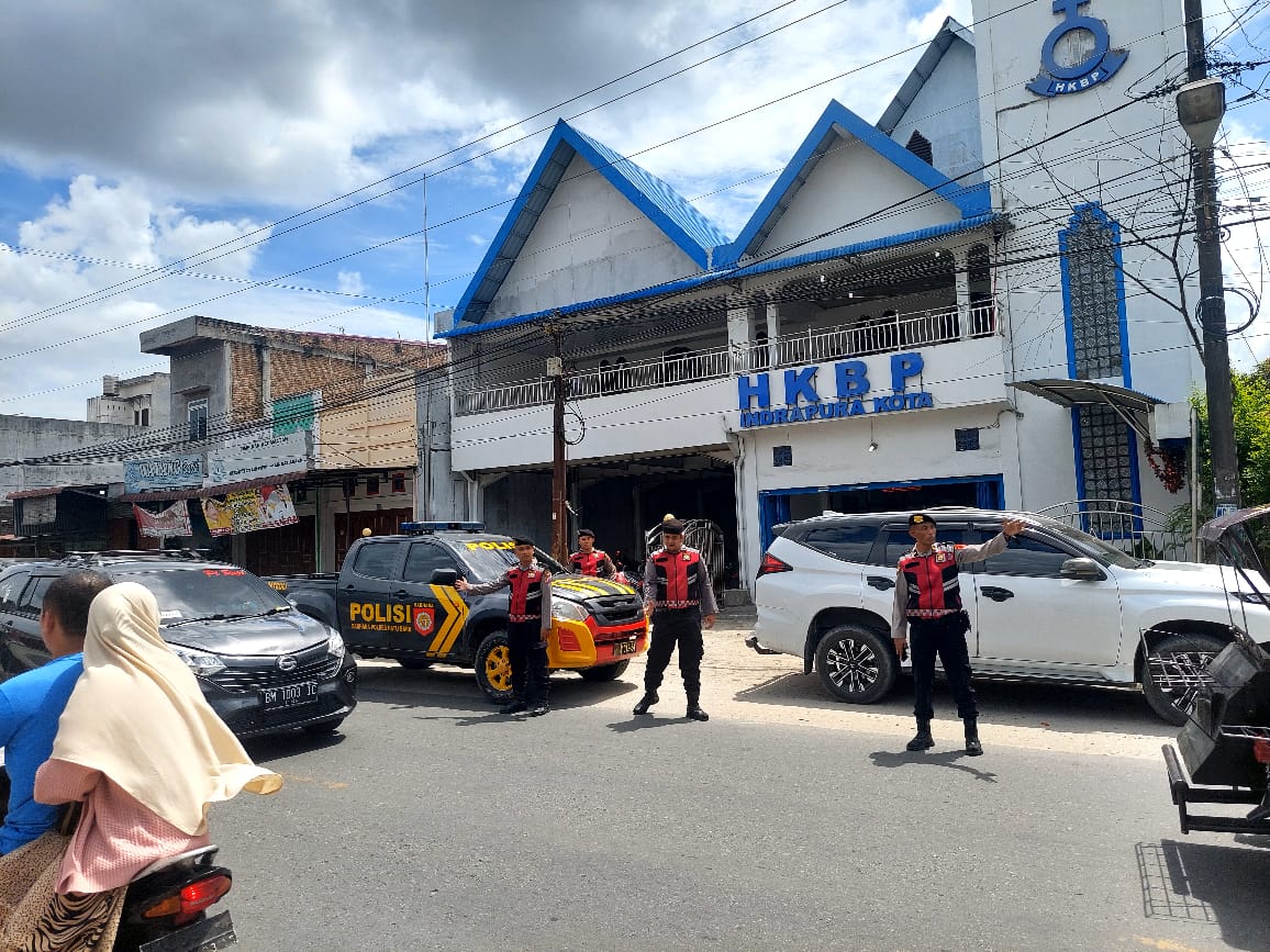 Sat Samapta Polres Batu Bara Patroli dan Pengamanan Ibadah Minggu