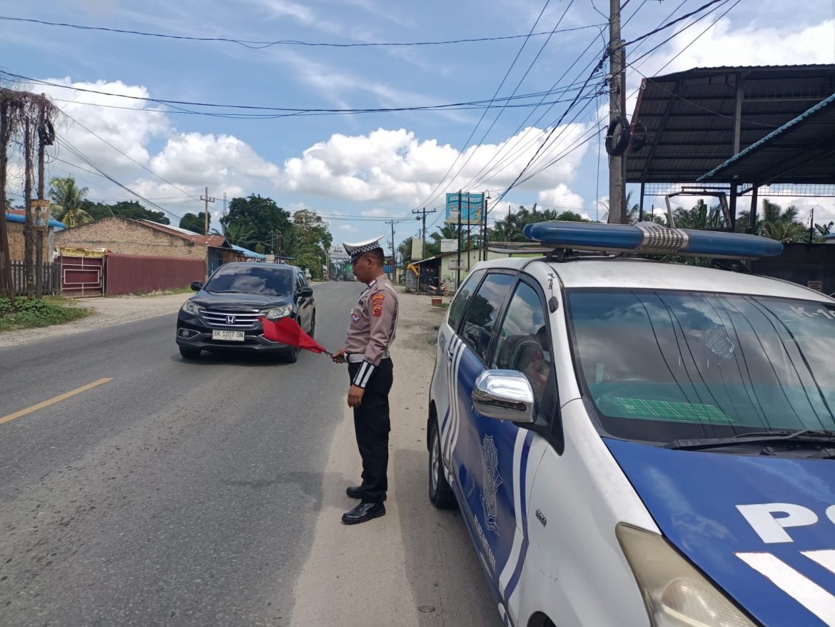 Sat Lantas Polres Batu Bara Patroli di Lokasi Rawan Kemacetan