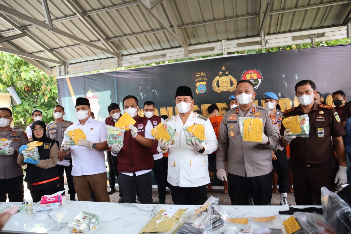 Polres Batu Bara Ungkap Kasus Narkotika, Sabu 10.091,19 Gram dan 102 Butir Ekstasi Diamankan