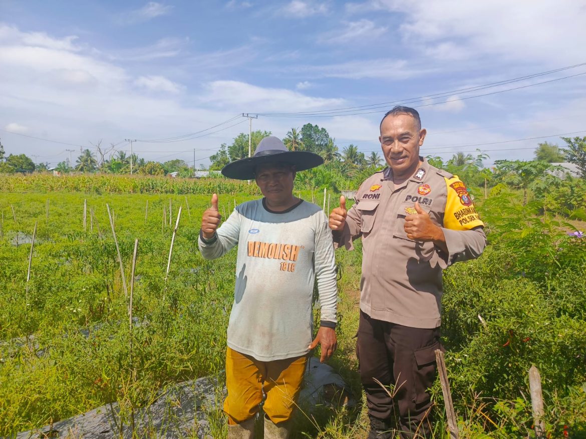 Polsek Rambutan Sosialisasikan Ketahanan Pangan dan Kamtibmas kepada Warga