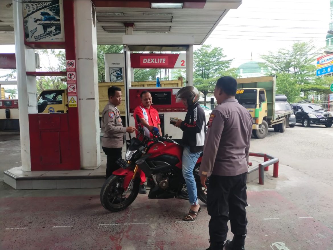 Polres Tebing Tinggi Monitoring SPBU Simpang BP7 Antisipasi Kecurangan