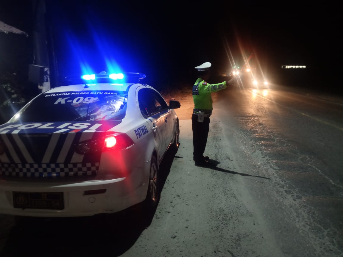 Patroli Blue Light Sat Lantas Polres Batu Bara Pastikan Kamseltibcar Lantas