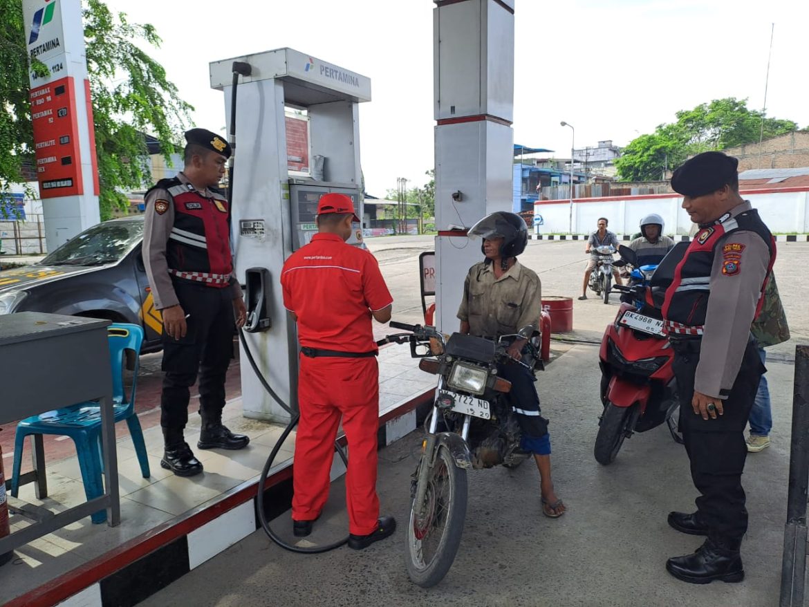 Polres Tebing Tinggi Patroli Dialogis di SPBU dan Objek Vital, Antisipasi Penimbunan BBM