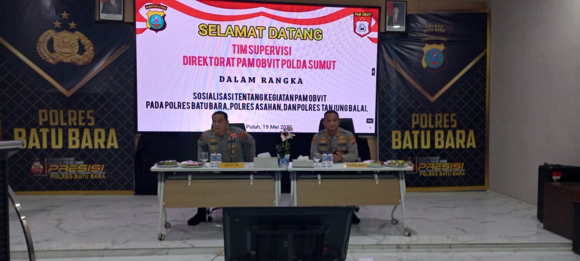Tim Suvervisi Dit Pam Obvit Polda Sumut Sosialisasi Pam Obvit di Polres Batu Bara