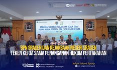 BPN Sragen dan Kejaksaan Negeri Sragen Teken Kerja Sama Penanganan Hukum Pertanahan